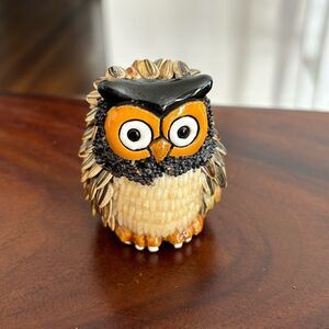 Vintage Ceramic Clay and Seed handmade owl trinket home decor decoration MCM